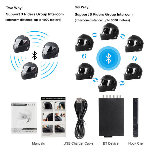 Martian Motorcycle Bluetooth Helmet Modular Full Face Flip up Dual Visor Bluetooth Headset: HM-BH