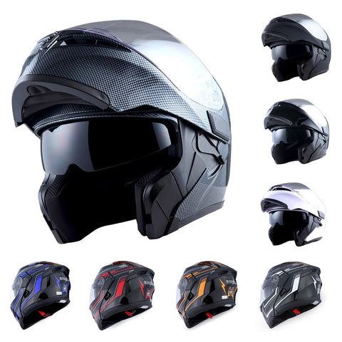 1Storm Motorcycle Modular Full Face Helmet Flip up Dual Visor Sun Shield Helmet: HB89
