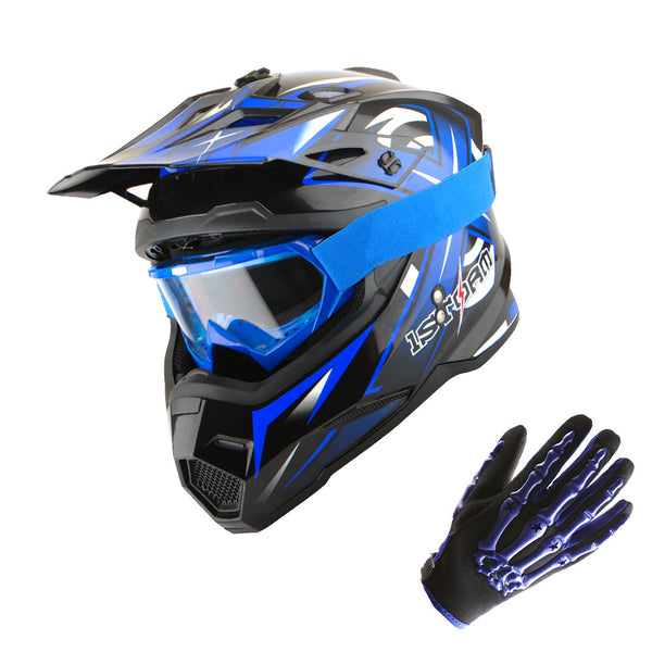 Dirt bike helmet gloves and goggles sales