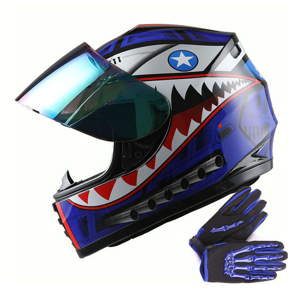 WOW Youth Motorcycle Full Face Helmet Street Bike BMX MX Kids Shark + – Power Gear Motorsports