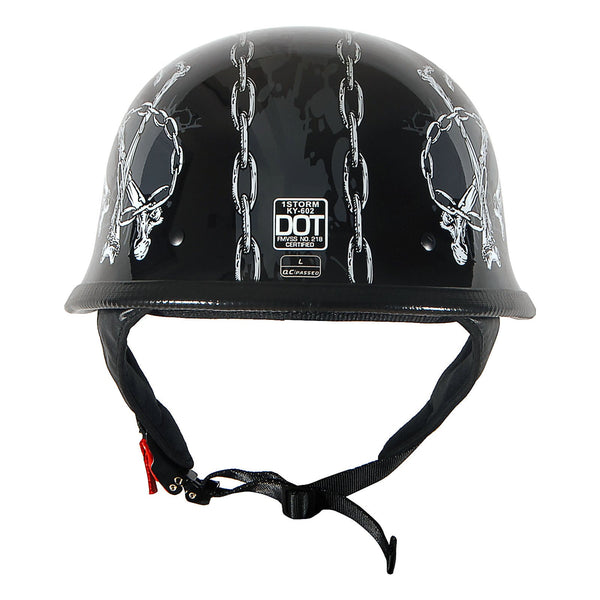 1Storm Novelty Motorcycle Helmet Half Face German Style DOT Approved: –  Power Gear Motorsports