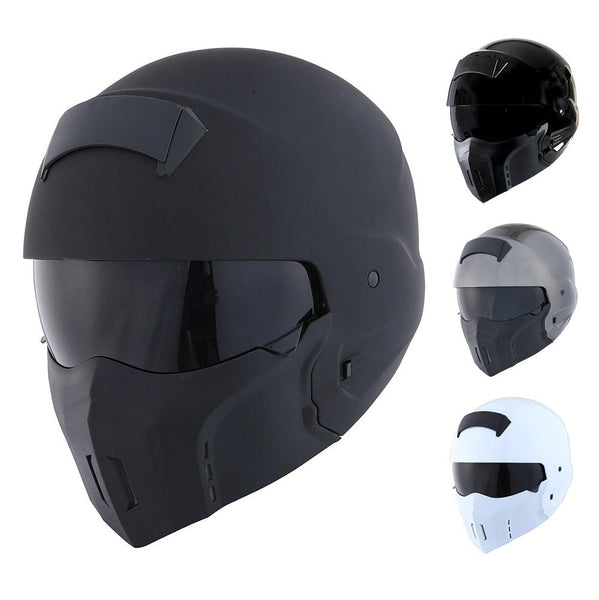 1Storm Motorcycle Full Face Helmet Open Face Knight Classical (Detacha – Power Gear Motorsports
