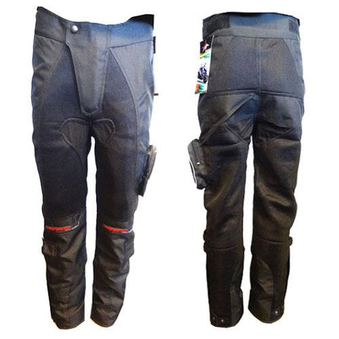 MENS ARMORED MOTORCYCLE PANTS HP02 TEXTILE BLACK W/ KNEE PROTECTOR SIZE 30 32 34