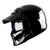 1Storm Motorcycle Full Face Helmet Open Face Helmet with Smoked Shield (Detachable Visor & Face Mask): HKY881S-E