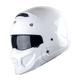 1Storm Motorcycle Full Face Helmet Open Face Helmet with Smoked Shield (Detachable Visor & Face Mask): HKY881S-E