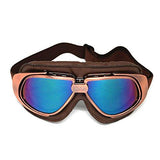 Motorcycle Goggles Scooter Mopeds Half Helmet Vintage Vespa Pilot Aviator Style: GK_T10