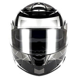 1Storm Motorcycle Street Bike Modular/Flip up Dual Visor Sun Shield Full Face Helmet: HJA119
