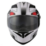 1Storm Motorcycle Street Bike Dual Visor/Sun Visor Full Face Helmet Mechanic: HJK316clear