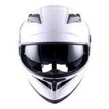 1Storm Motorcycle Street Bike Dual Visor/Sun Visor Full Face Helmet Mechanic: HJK316clear