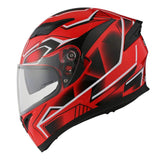 1Storm Motorcycle Street Bike Dual Visor/Sun Visor Full Face Helmet Mechanic: HJK316clear
