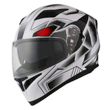 1Storm Motorcycle Street Bike Dual Visor/Sun Visor Full Face Helmet Mechanic: HJK316clear