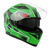 1Storm Motorcycle Street Bike Dual Visor/Sun Visor Full Face Helmet Mechanic: HJK316clear