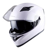 1Storm Motorcycle Street Bike Dual Visor/Sun Visor Full Face Helmet Mechanic: HJK316clear