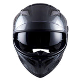 1Storm Motorcycle Street Bike Dual Visor/Sun Visor Full Face Helmet Mechanic: HJK316clear