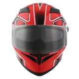 1Storm Motorcycle Street Bike Dual Visor/Sun Visor Full Face Helmet Mechanic: HJK316clear