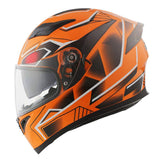 1Storm Motorcycle Street Bike Dual Visor/Sun Visor Full Face Helmet Mechanic: HJK316clear