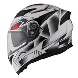 1Storm Motorcycle Street Bike Dual Visor/Sun Visor Full Face Helmet Mechanic: HJK316clear