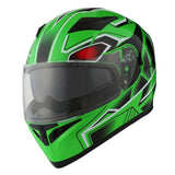 1Storm Motorcycle Street Bike Dual Visor/Sun Visor Full Face Helmet Mechanic: HJK316clear