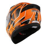 1Storm Motorcycle Street Bike Dual Visor/Sun Visor Full Face Helmet Mechanic: HJK316clear