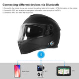 Martian Motorcycle Bluetooth Helmet Full Face Dual Visor with Bluetooth Headset 6 Riders intercom & 1000 Meter Communication: HM_BFULLFACE + Premium Leather Gloves