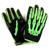 1Storm Adult Motocross Helmet Off Road MX BMX ATV Dirt Bike HGXP14B Mechanic + Goggles + Skeleton Glove Bundle