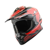 1Storm Adult Motocross Helmet BMX MX ATV Dirt Bike Downhill Mountain Bike Helmet Flying Style H819-5 + Goggles + Skeleton Glove Bundle