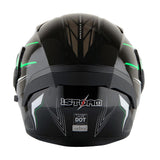 1Storm Motorcycle Modular Full Face Flip up Dual Visor Helmet + Spoiler: HB89