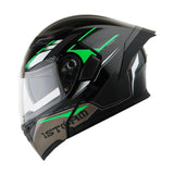 1Storm Motorcycle Modular Full Face Flip up Dual Visor Helmet + Spoiler: HB89
