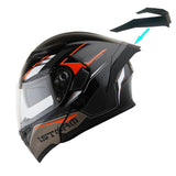 1Storm Motorcycle Modular Full Face Flip up Dual Visor Helmet + Spoiler: HB89