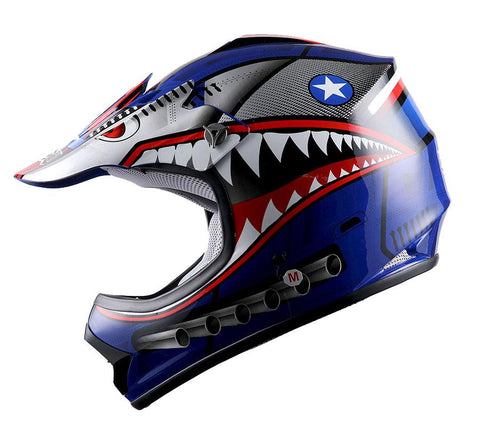 WOW Youth Kids Motocross BMX MX ATV Dirt Bike Helmet Shark: HBOY-K-Shark