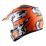 WOW Youth Motocross Helmet BMX MX ATV Dirt Bike Helmet Matt Star + Goggles + Skeleton Glove Bundle: HBOY-K_Star