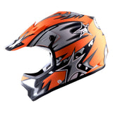 WOW Youth Motocross Helmet BMX MX ATV Dirt Bike Helmet Matt Star + Goggles + Skeleton Glove Bundle: HBOY-K_Star