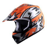 WOW Youth Motocross Helmet BMX MX ATV Dirt Bike Helmet Matt Star + Goggles + Skeleton Glove Bundle: HBOY-K_Star