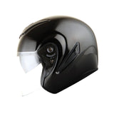 1Storm Motorcycle Open Face Fiber Glass Dual Visor Helmet HB_609 Scooter Classical Knight Bike Samurai + One Extra Clear Shield