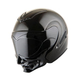 1Storm Motorcycle Open Face Fiber Glass Dual Visor Helmet HB_609 Scooter Classical Knight Bike Samurai + One Extra Clear Shield