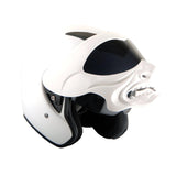 1Storm Motorcycle Open Face Fiber Glass Dual Visor Helmet HB_609 Scooter Classical Knight Bike Samurai + One Extra Clear Shield