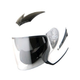 1Storm Motorcycle Open Face Fiber Glass Dual Visor Helmet HB_609 Scooter Classical Knight Bike Samurai + One Extra Clear Shield