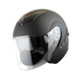 1Storm Motorcycle Open Face Fiber Glass Dual Visor Helmet HB_609 Scooter Classical Knight Bike Samurai + One Extra Clear Shield