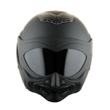 1Storm Motorcycle Open Face Fiber Glass Dual Visor Helmet HB_609 Scooter Classical Knight Bike Samurai + One Extra Clear Shield