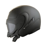 1Storm Motorcycle Open Face Fiber Glass Dual Visor Helmet HB_609 Scooter Classical Knight Bike Samurai + One Extra Clear Shield