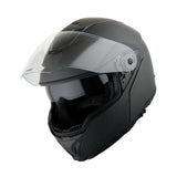 Martian Genuine Real Carbon Fiber Motorcycle Modular Flip up Full Face Helmet + Motorcycle Bluetooth Headset: HB-BMF-B10 Matt Carbon Black