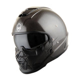 Martian Genuine Real Carbon Fiber Motorcycle Full Face Helmet HB-B2 Open Face Glossy Carbon Black, DOT Approved