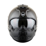 Martian Genuine Real Carbon Fiber Motorcycle Full Face Helmet HB-B2 Open Face Glossy Carbon Black, DOT Approved