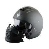 Martian Genuine Real Carbon Fiber Motorcycle Full Face Helmet HB-B2 Open Face Glossy Carbon Black, DOT Approved