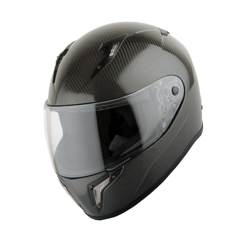 Martian Genuine Real Carbon Fiber Motorcycle Full Face Helmet HB-BFF-L5 Glossy Carbon Black, DOT Approved