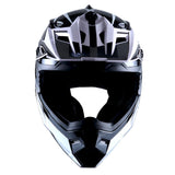 1Storm Youth Motocross Helmet BMX MX Bike Helmet Teenager Racing Style + MX Goggles + MX Skeleton Gloves Bundle: HF801Youth