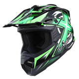 1Storm Adult Motocross Helmet BMX MX ATV Dirt Bike Helmet HF801 Racing Style + Goggles + Skeleton Glove Bundle