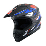 1Storm Motocross Adult Helmet Downhill Mountain Bike Helmet BMX MX ATV Dirt Bike Storm Style HF803 + Goggles + Skeleton Glove Bundle