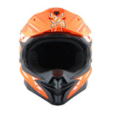 1Storm Motocross Adult Helmet Downhill Mountain Bike Helmet BMX MX ATV Dirt Bike Storm Style HF803 + Goggles + Skeleton Glove Bundle