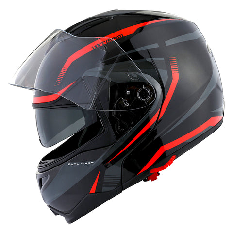 1Storm Motorcycle Street Bike Modular/Flip up Dual Visor/Sun Shield Full Face Helmet: HG339